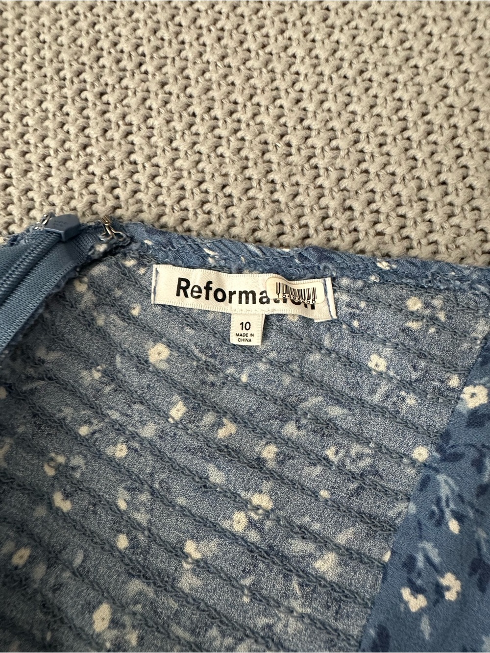 Reformation Baxley Dress in Blue Eve Size 10 - Picture 10 of 15
